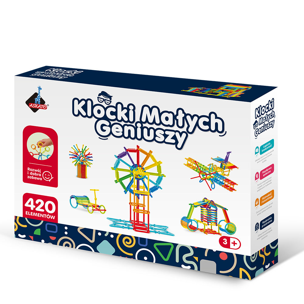 Askato Klocki Małych Geniuszy PATYKI – 420 elementów - obrazek 5