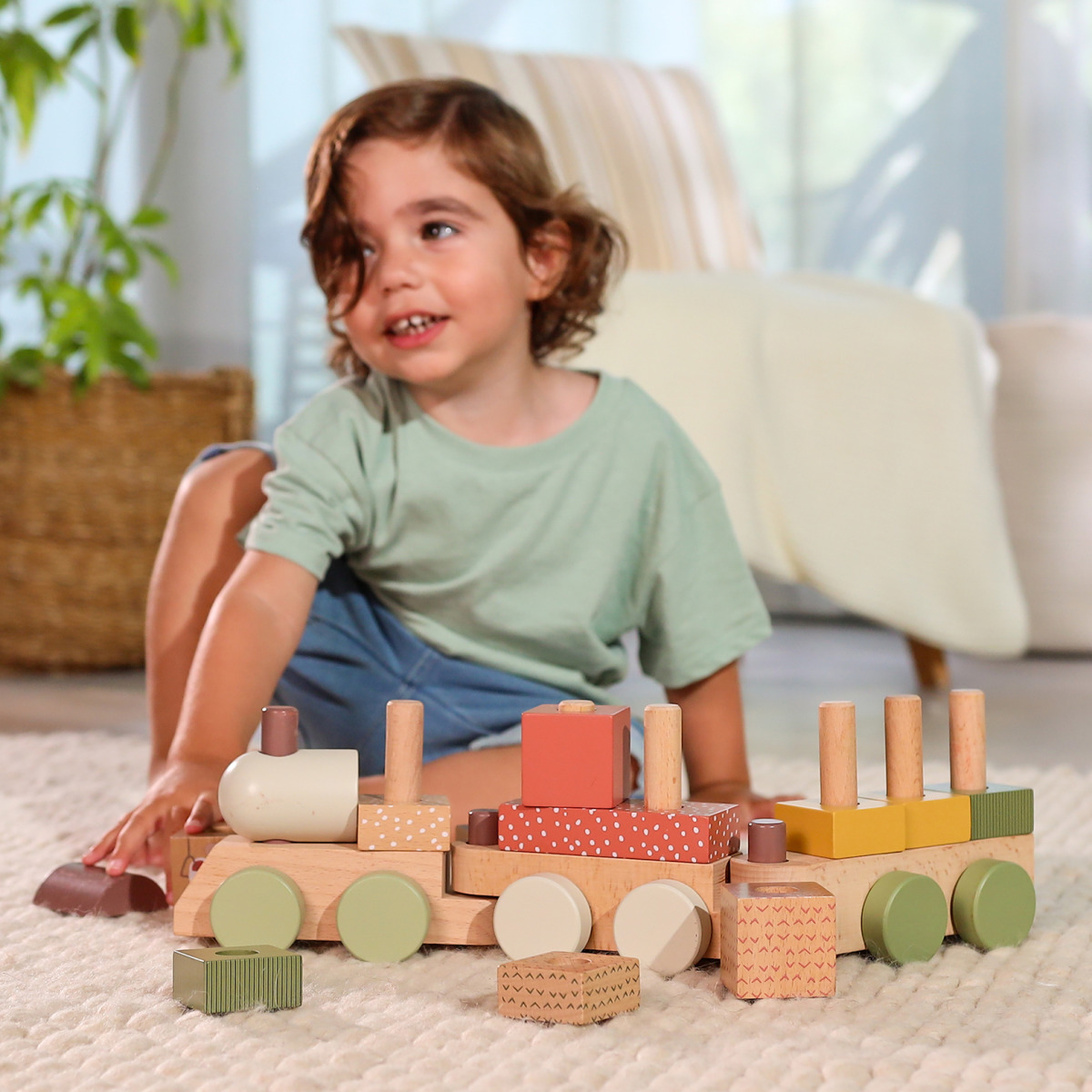 Tiny Love Drewniane klocki Boho Chic Wooden Collection - obrazek 4