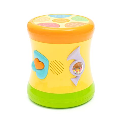 Dwustronny bębenek Baby Mix żółty