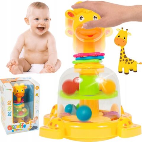 MalPlay BĄCZEK SPINNER DLA DZIECI ŻYRAFKA Z KULECZKAMI ZABAWKA WIRUJĄCA DLA DZIECI