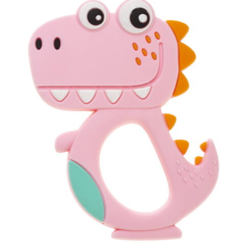 GRYZAK SILIKONOWY DINO RÓŻOWY