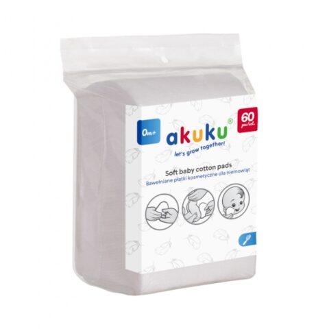 Akuku - Płatki kosmetyczne dla niemowląt 60 szt.