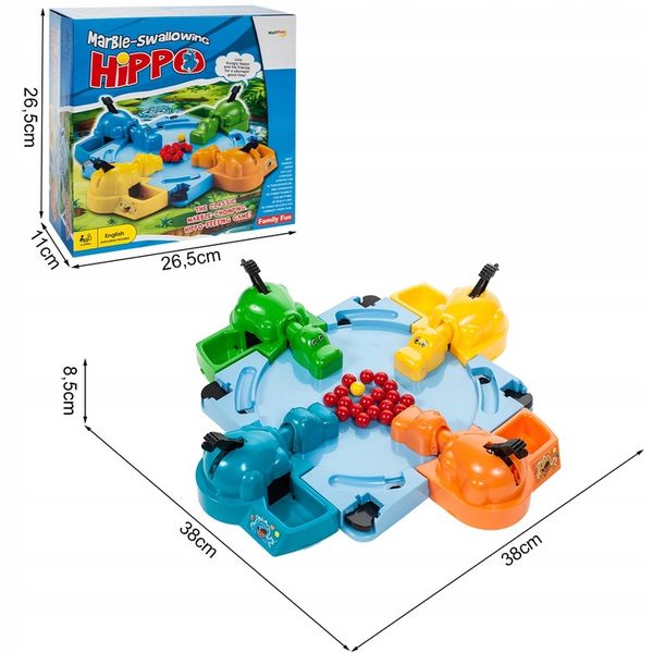 MalPlay GRA ZRĘCZNOŚCIOWA DLA 4 OSÓB GŁODNE HIPCIE HIPOPOTAM DLA DZIECI RODZINNA - obrazek 8