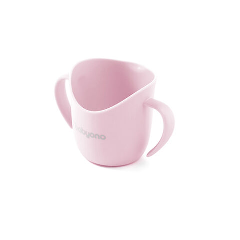 BabyOno Ergonomiczny kubek treningowy FLOW różowy