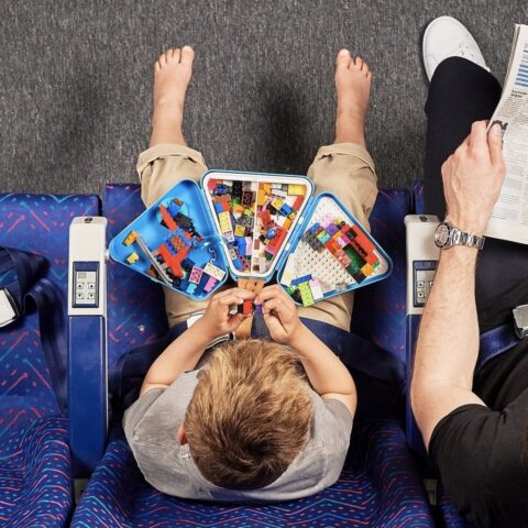 Trunki Przenośne pudełko, pojemnik na zabawki TeeBee - niebieskie