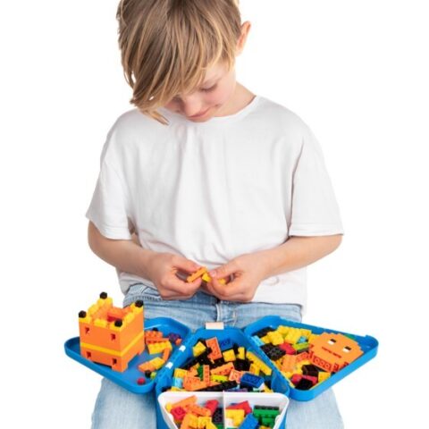 Trunki Przenośne pudełko, pojemnik na zabawki TeeBee - czerwone