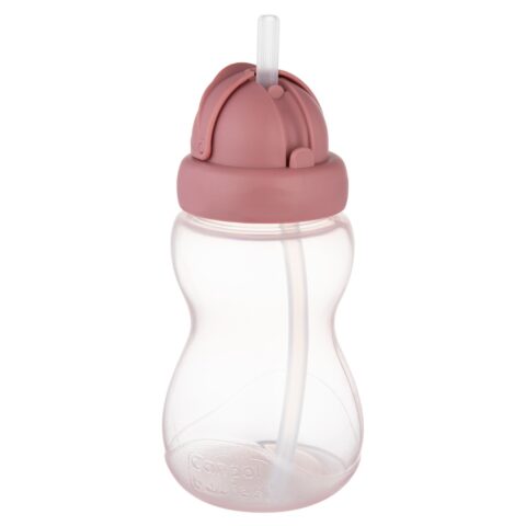 Canpol babies Bidon ze składaną rurką silikonową 270 ml różowy