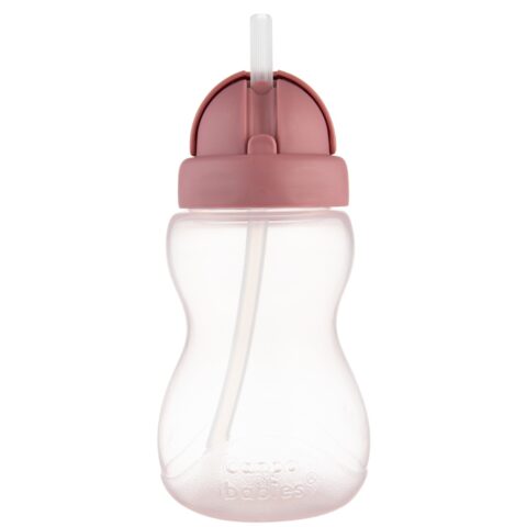 Canpol babies Bidon ze składaną rurką silikonową 270 ml różowy