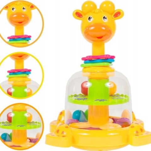 MalPlay BĄCZEK SPINNER DLA DZIECI ŻYRAFKA Z KULECZKAMI ZABAWKA WIRUJĄCA DLA DZIECI