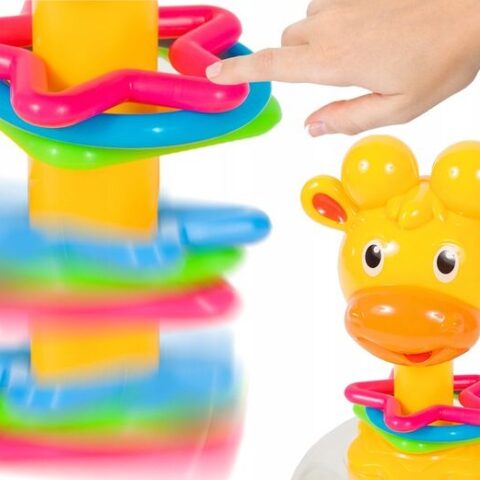 MalPlay BĄCZEK SPINNER DLA DZIECI ŻYRAFKA Z KULECZKAMI ZABAWKA WIRUJĄCA DLA DZIECI