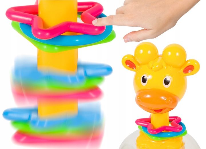 MalPlay BĄCZEK SPINNER DLA DZIECI ŻYRAFKA Z KULECZKAMI ZABAWKA WIRUJĄCA DLA DZIECI