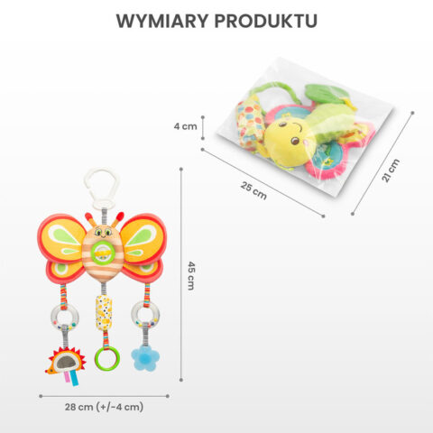 COLORFUL ZABAWKA PODRÓŻNA MOTYLEK