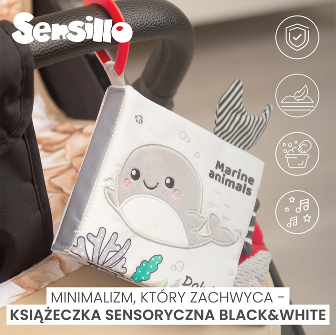 BLACK&WHITE KSIĄŻECZKA MATERIAŁOWA DELFIN