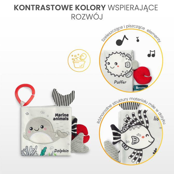BLACK&WHITE KSIĄŻECZKA MATERIAŁOWA DELFIN