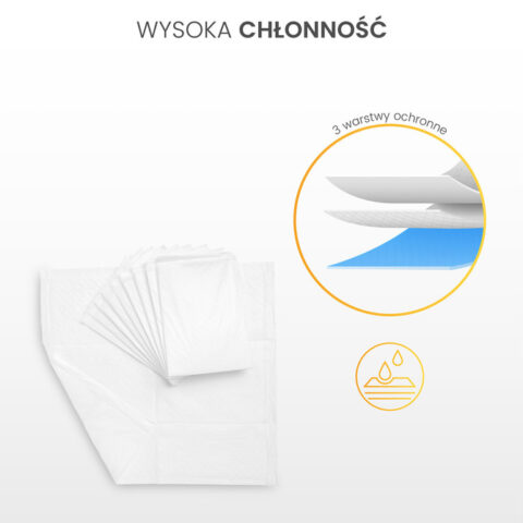 Jednorazowy podkład higieniczny Premium 60x60 10 szt.