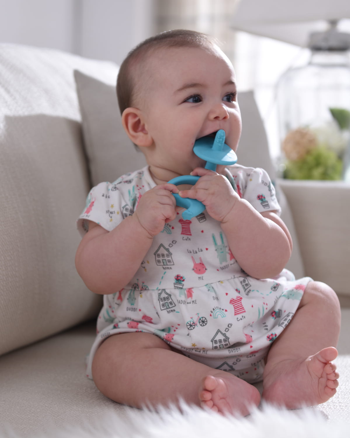 Mombella Silikonowy Gryzak Dla Dzieci Słoń Dancing Elephant Blue