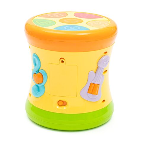 Dwustronny bębenek Baby Mix żółty