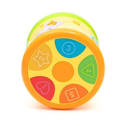 Dwustronny bębenek Baby Mix żółty