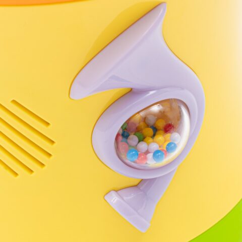 Dwustronny bębenek Baby Mix żółty