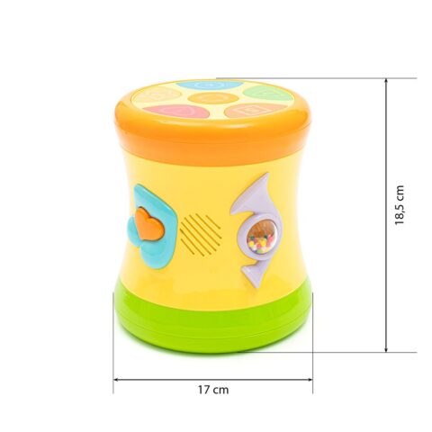 Dwustronny bębenek Baby Mix żółty
