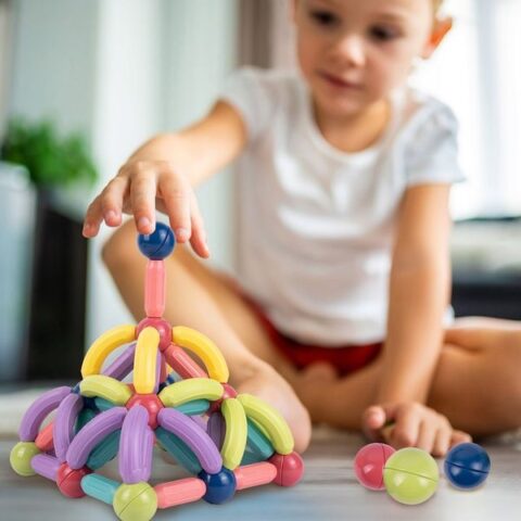 MalPlay KLOCKI MAGNETYCZNE KONSTRUKCYJNE EDUKACYJNE DUŻY ZESTAW 120 ELEMENTÓW