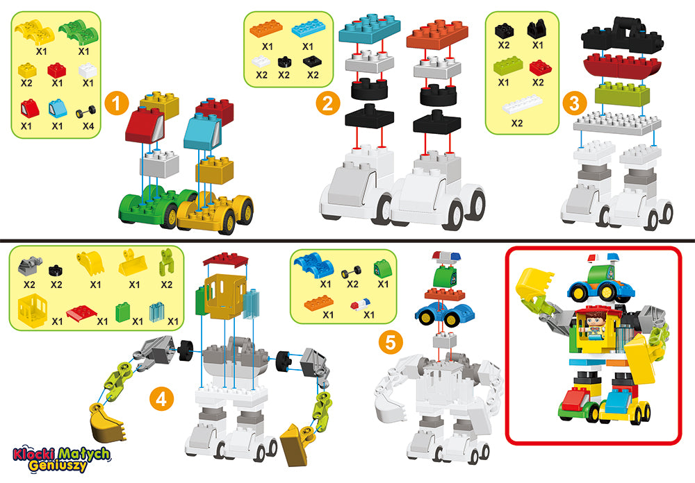 Askato Klocki Małych Geniuszy RoboGiant – 49 elementów
