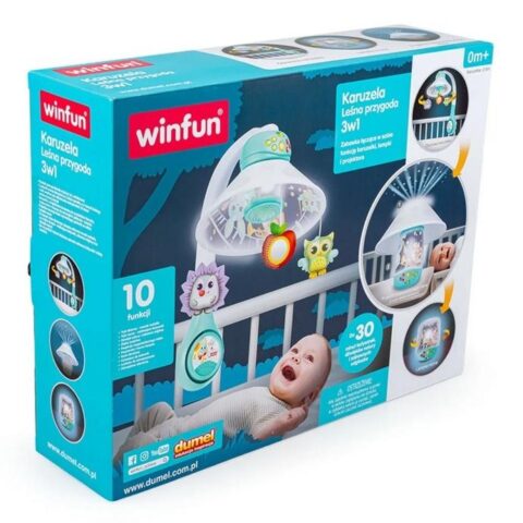 Winfun Karuzela do łóżeczka 3w1 Lampka Projektor Leśna Przygoda dzieci 0m+