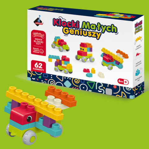 Askato Klocki Małych Geniuszy Soft – 62 elementy