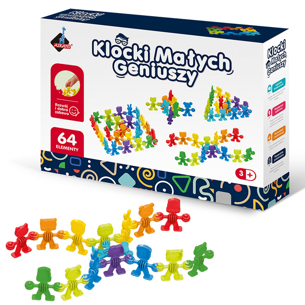 Askato Klocki Małych Geniuszy Liczmany – 64 elementy